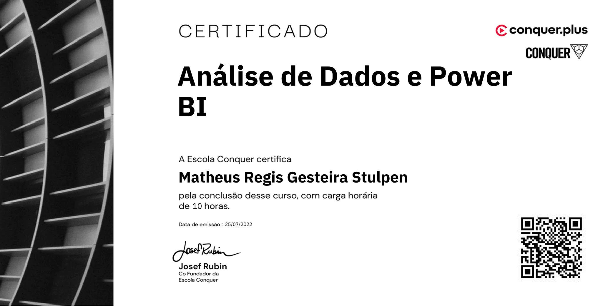 Certificado de Análise de Dados e Power BI